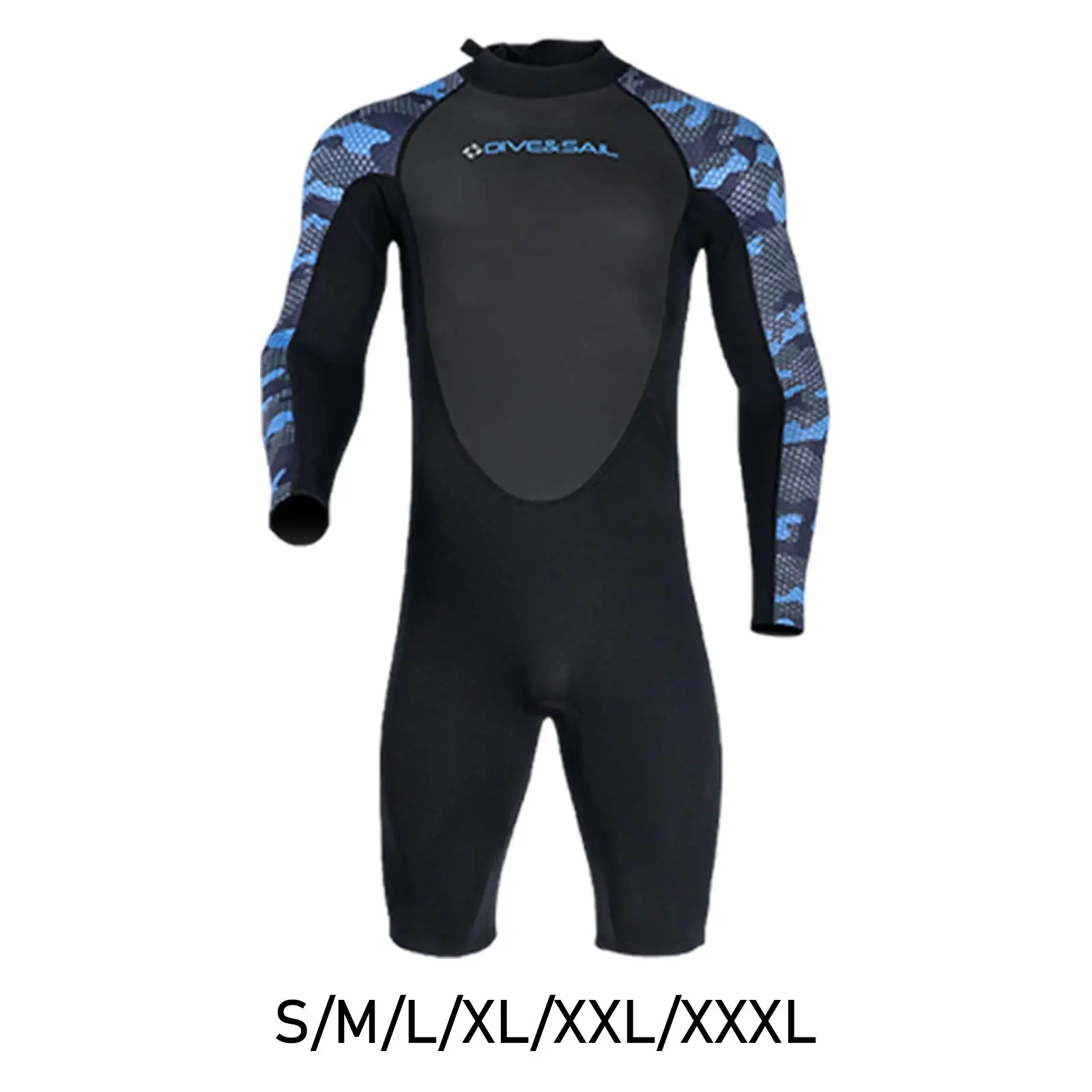 2mm Neoprene Shorty Wetsuit Men Bathing Suit Sun Protection Back Zip Wetsuit Scuba Diving Suit for Water Sports Cold Water