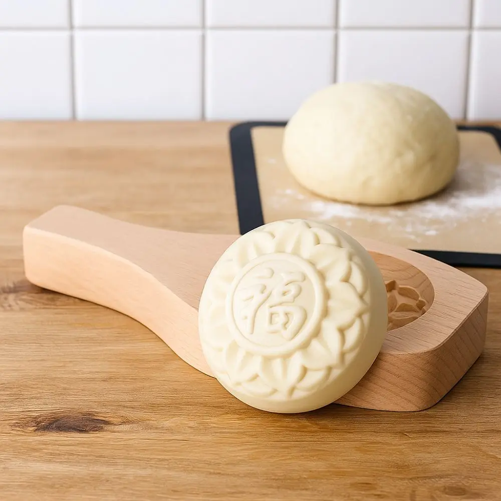 

Multifunctional 3D Wood Baozi Mold Carved Chinese Style Steamed Bread Mold Traditional Manual Mooncake Molds Restaurant