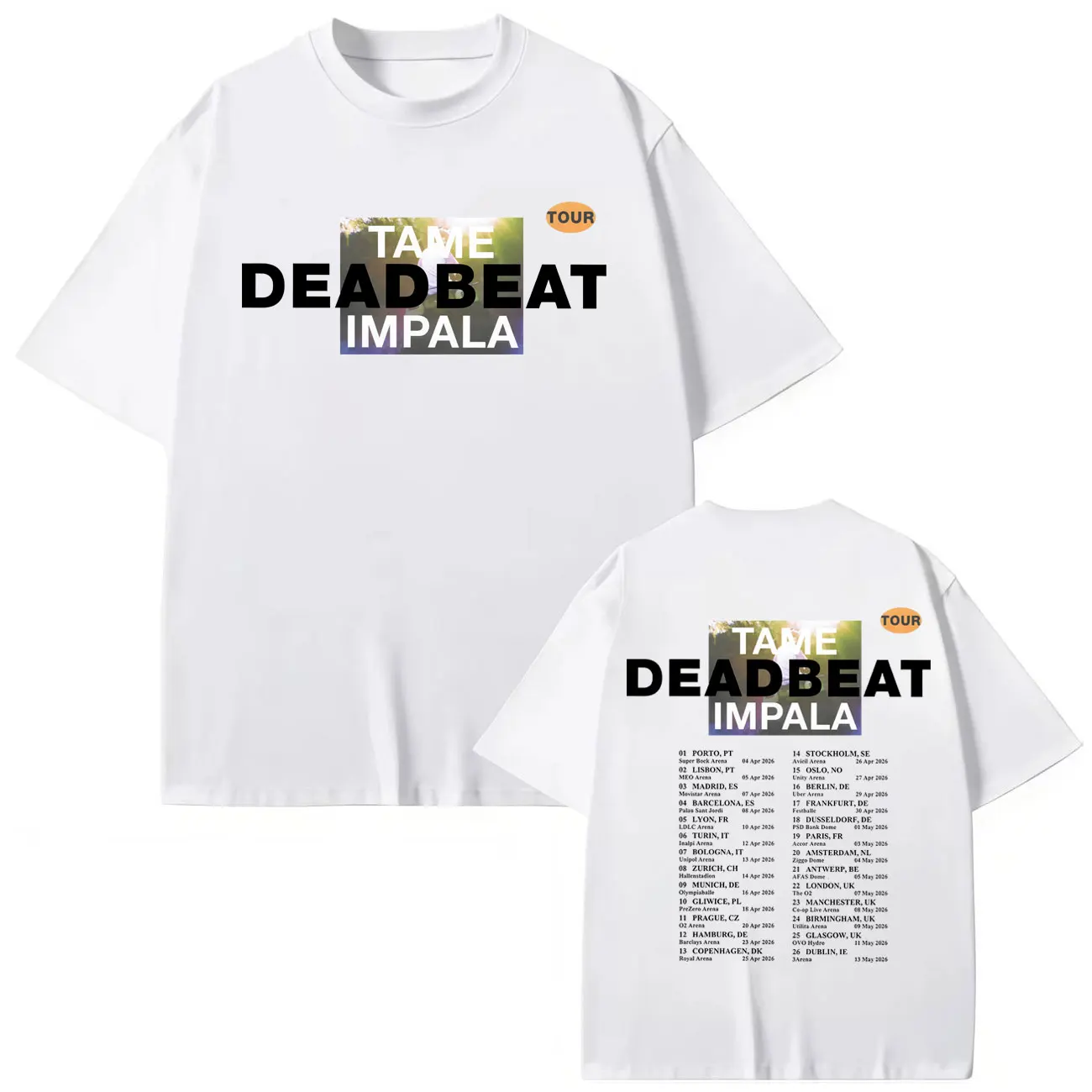 Men Women Summer Casual Loose Cotton T Shirts Tame Impala Tour