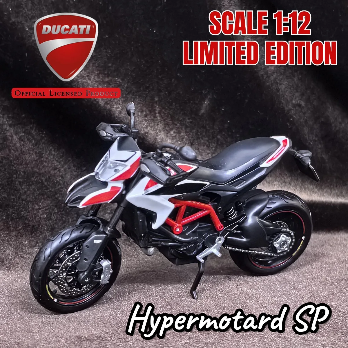 

Лимитированная 1:12 масштабная мини-модель мотоцикла Ducati Hypermotard SP, реплика автомобиля, миниатюрная фигурка, детский рождественский подарок, игрушка