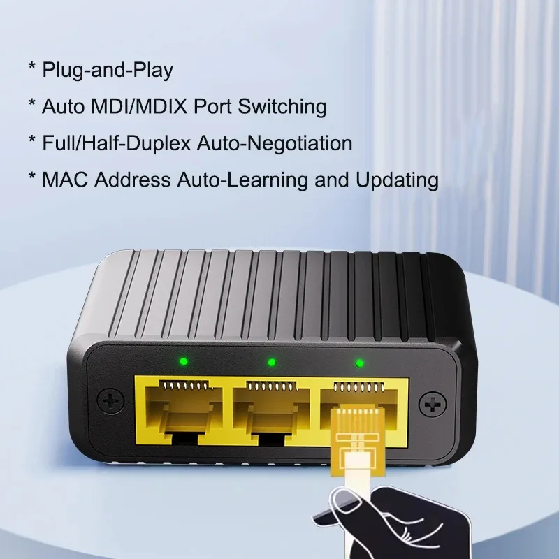 4 منافذ شبكة التبديل 1000Mbps RJ45 LAN مهايئ توزيع جيجابت التبديل 1 في 3 خارج إيثرنت الفاصل ل جهاز توجيه صندوق التلفزيون الكمبيوتر #2