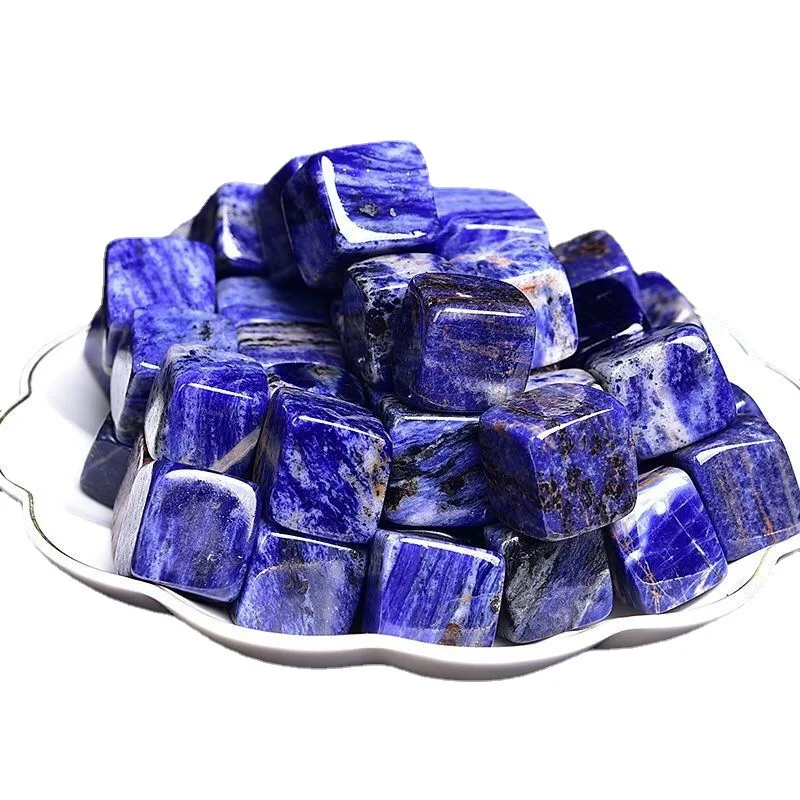 Natural Blue Stripe Crystal Stone Square Stone Aromatherapy Stone Incense Expanding Stone Crystal Stone Decorative Ornaments