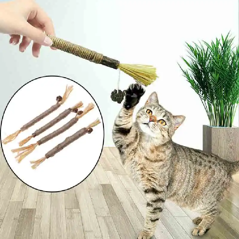 Cat Toys Cleaning Teeth Silvervine Chew Stick Pet Snacks Sticks Natural Stuff With Catnip For Kitten Catnip Teasing Chew Toys