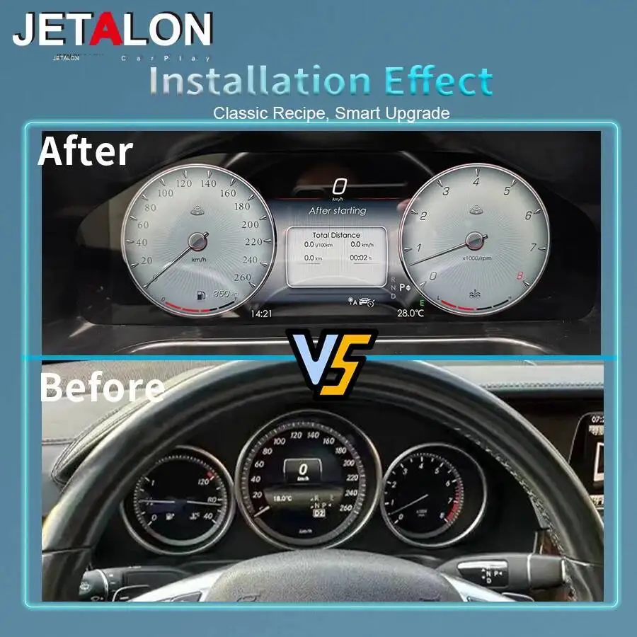 12.3inch For Mercedes Benz E Class W207 W212 2013-2015 Digital Cluster LCD Dashboard Upgrade Virtual Cockpit Speedometer Display
