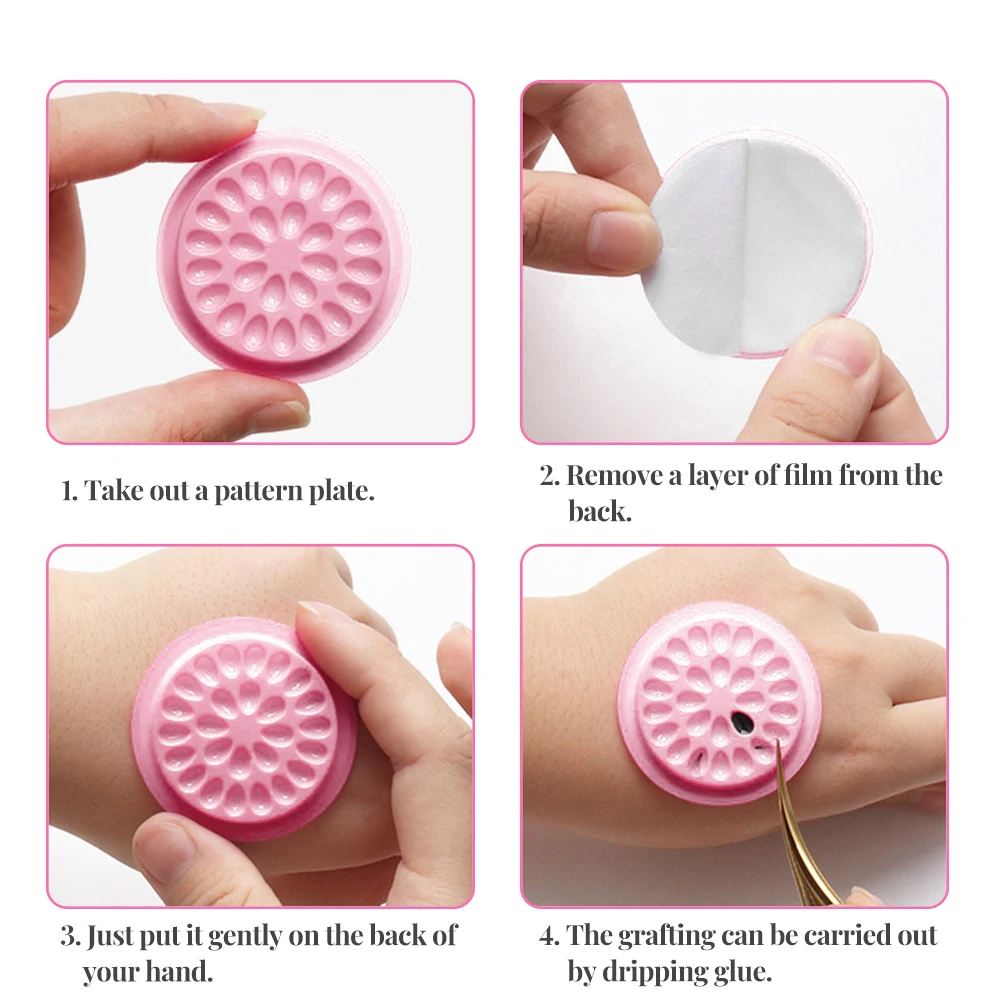 10/50/100pcs Disposable Eyelash Glue Holder Plastic Flower Sticker Glue Adhesive Pallet For Eyelash Extension Makeup Tools