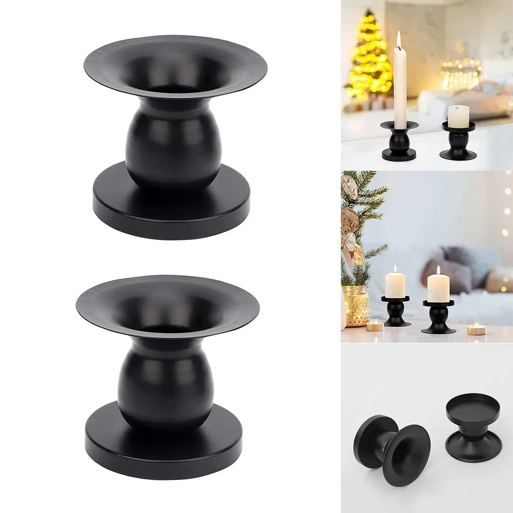 2 Stück konische Kerzenhalter aus Metall, Kerzenständer für Zuhause, Weihnachten, Hochzeit, Party, Geburtstag, Tischdekoration