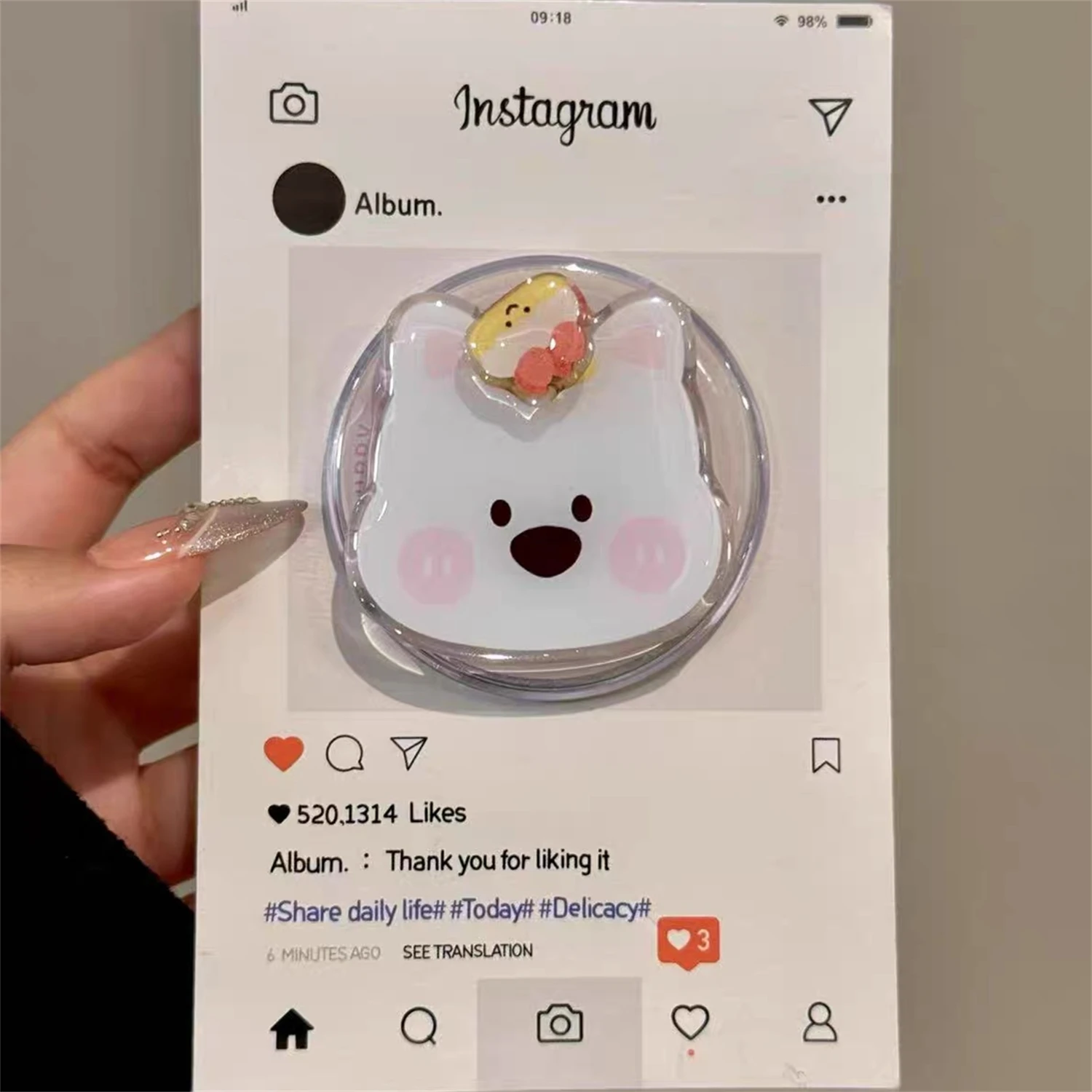 

Korean Cute Magnetic Stand for Magsafe Grip Tok Griptok Bracket Phone Holder Support For IPhone Samsung Pad Smart Tok