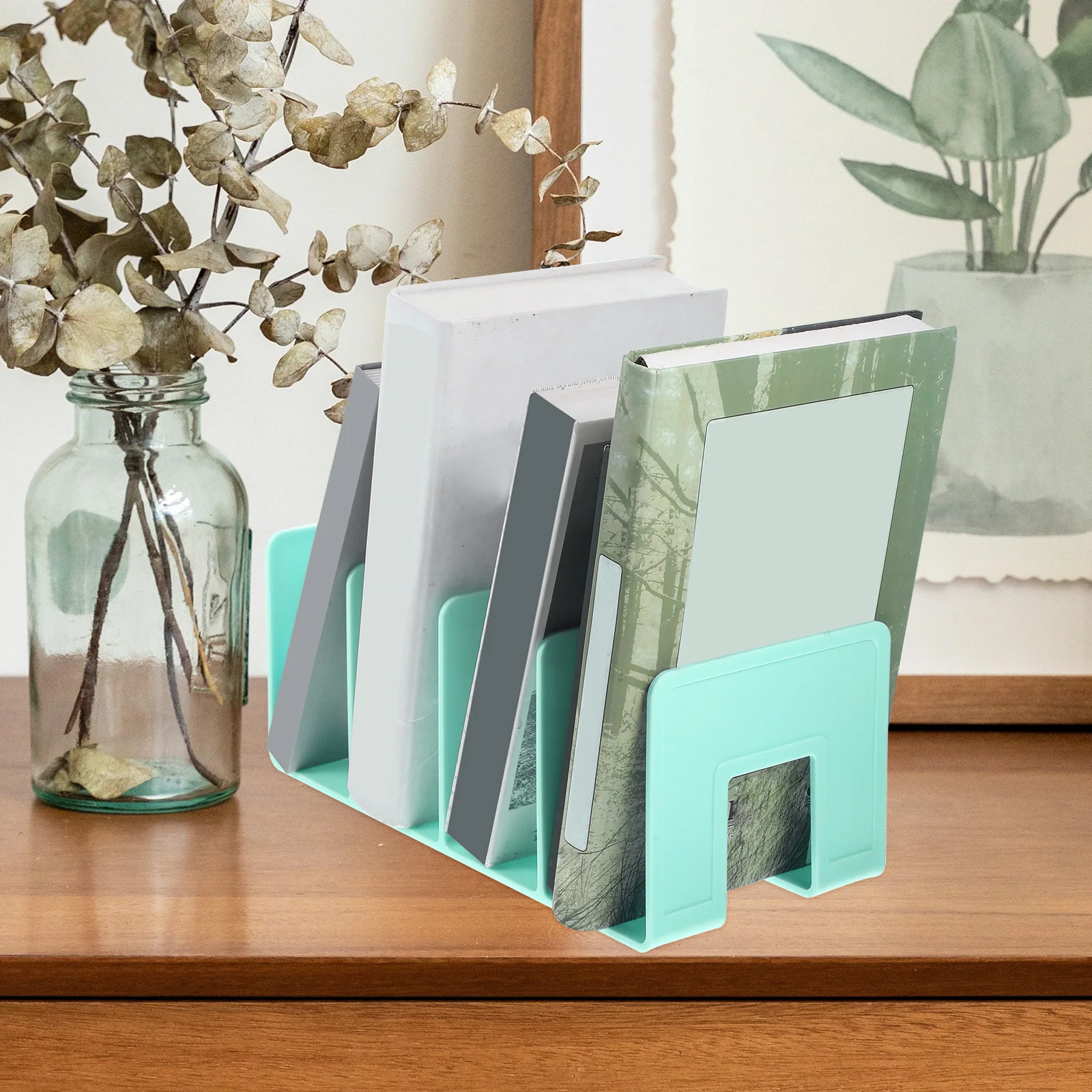 4-Section File Document Rack for Desktop Office Folder Document Holder Holder Storage Desktop File Organizer Tray