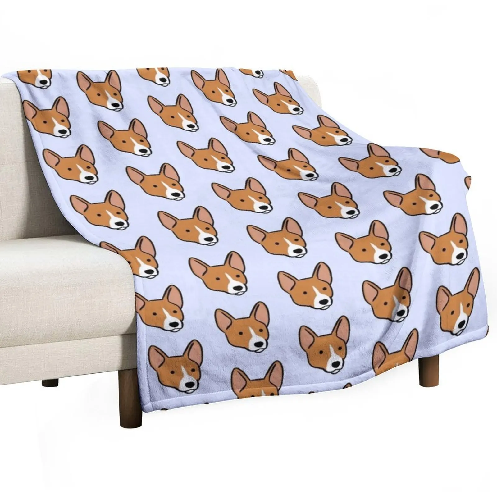 

Basenji dog cute illustration Throw Blanket blankets and throws Warm Luxury Brand Softest Blankets