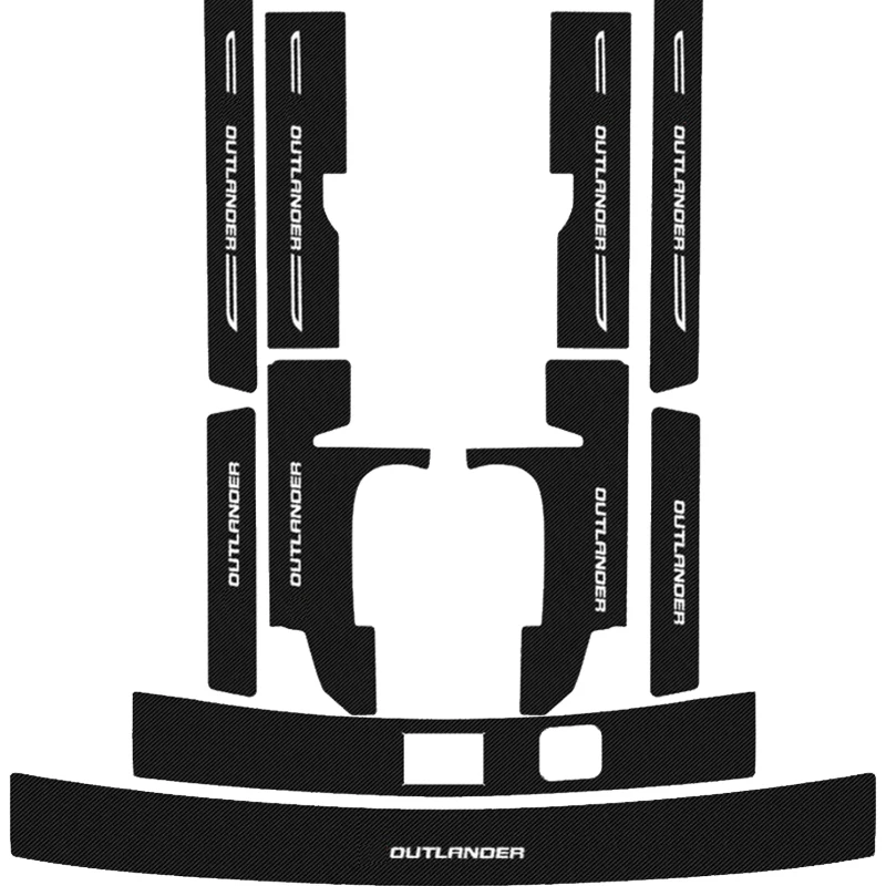 For Mitsubishi Outlander 2016 2018 2020 Car Door Sill Leather Stickers Protection Plate Carbon Fiber Threshold Strip Accessories