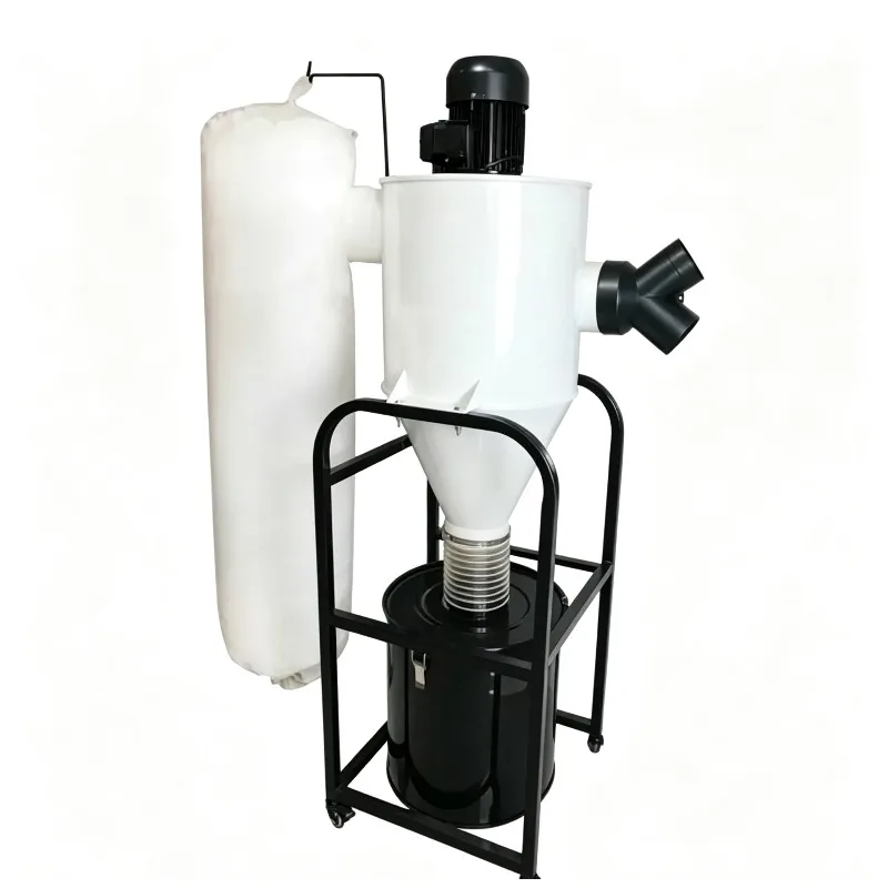 750W Woodworking Dust Collector, Cyclone & Bag Filter System for Workshop, Quiet Operation