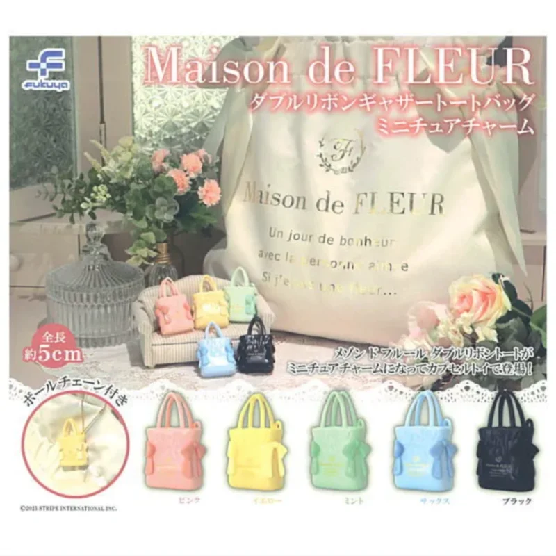 Japón Fukuya Gashapon cápsula juguete Maison De Fleur nombre conjunto pajarita bolsa de compras colgantes