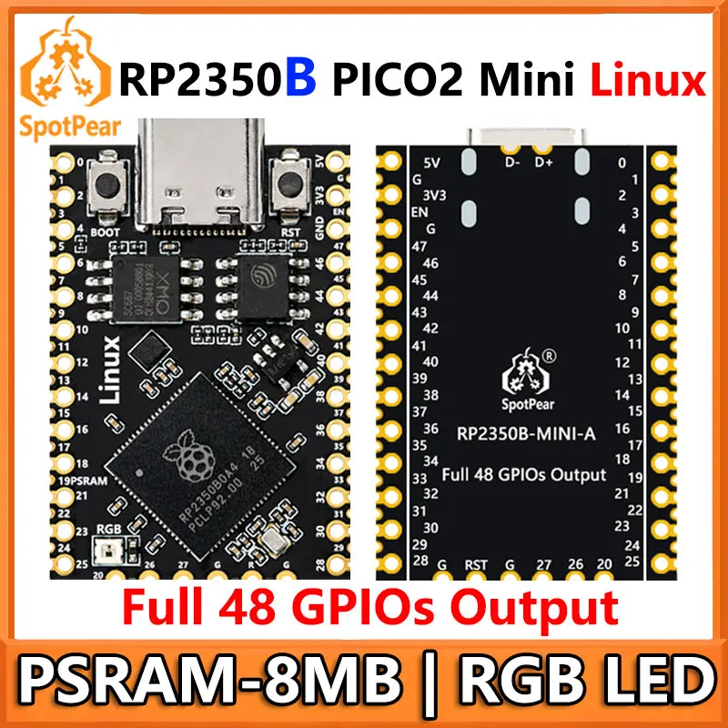 �y�Z�[�����zRaspberry Pi Pico 2 Tiny RP2350B RP2350-Linux �~�j�J���{�[�h�iPSRAM-8MB���ڂ܂��͔񓋍ځj