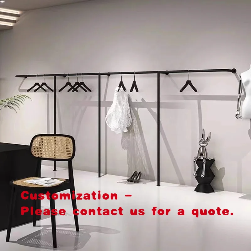 

custom.New Style Wall Mounted Clothing Rack Clothing Store Designs Display Stand Shops Black Clothing Display Racks