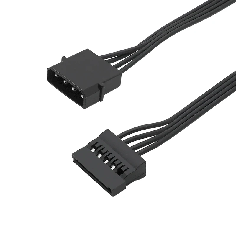 Molex IDE 1 to 1 2,4 Pin Male To 15 Pin Female SATA Power Converter Adapter Cable Hard Drive HDD SSD Power Extension Cable 22cm