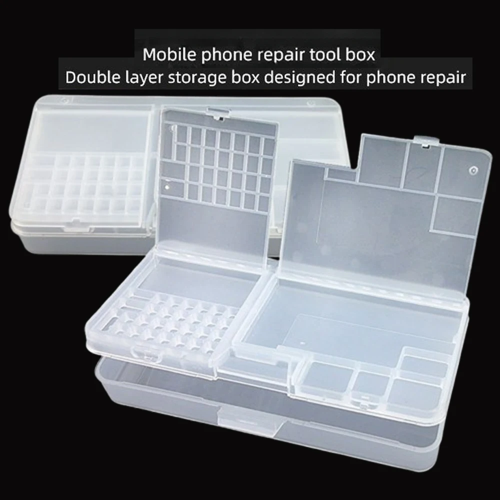 

Multipurpose Double Layer Electronic Components Storage Box Rectangular PP Clear Component Containers