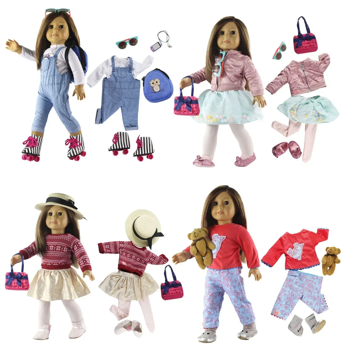 Fashion Doll Clothes Set Toy Clothing Outfit for 18