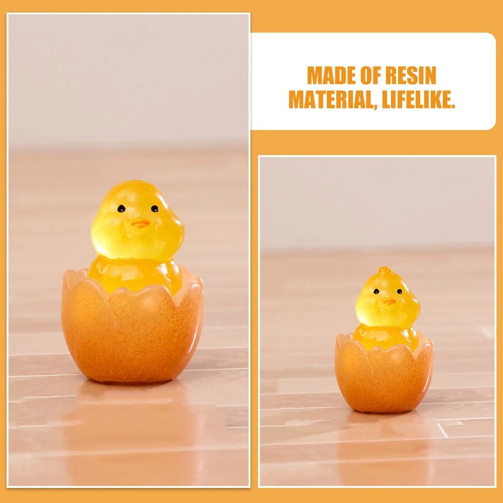 10 قطعة ليلة مضيئة الدجاج بطة شخصيات الراتنج الصغيرة توهج في الظلام حديقة ديكور لمحاكاة المشهد الصغير زخرفة