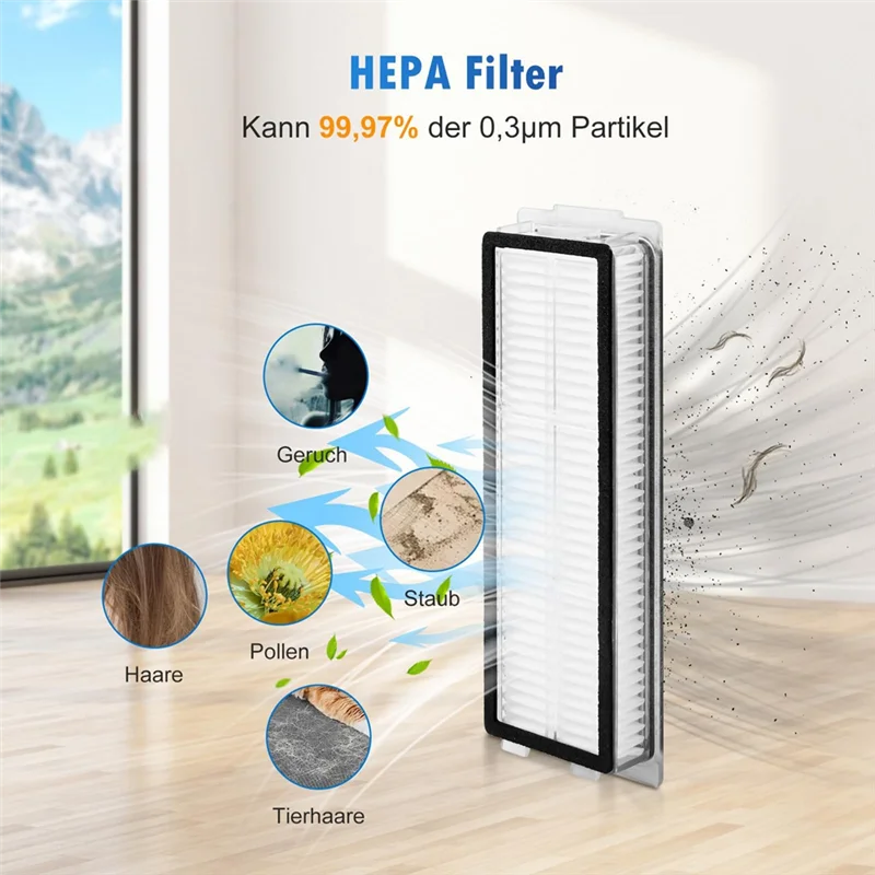 ABKR-ملحقات للمكنسة الكهربائية الروبوتية Xiaomi Robot Vacuum X20 Max / X20 Pro، مع الفرشاة الرئيسية والمناديل وأكياس الغبار والمرشحات