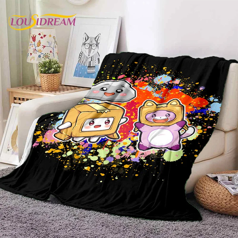 3D Lankybox Cute Happy Boxy Foxy Rocky Soft Flannel Blankets,Throw Blanket Comfortable Blanket for Picnic Beds Sofa Home Bedroom