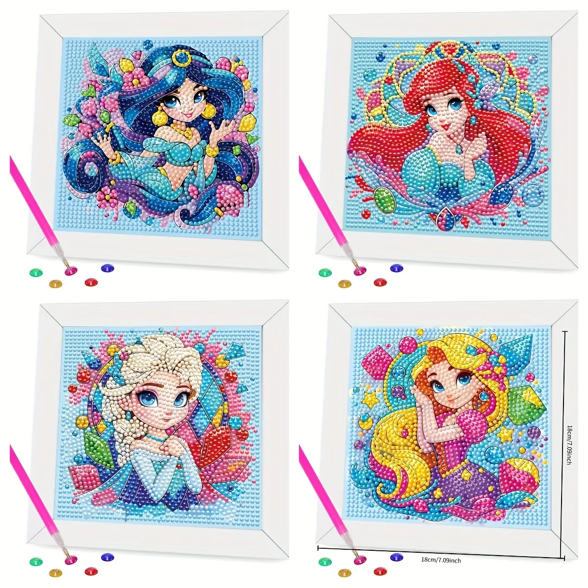 1 szt. Zestaw do malowania diamentami 5D DIY Disney Stitch z narzędziami, ręcznie robiona diamentowa grafika DIY, relaksująca sztuka, dekoracyjny prezent na święta