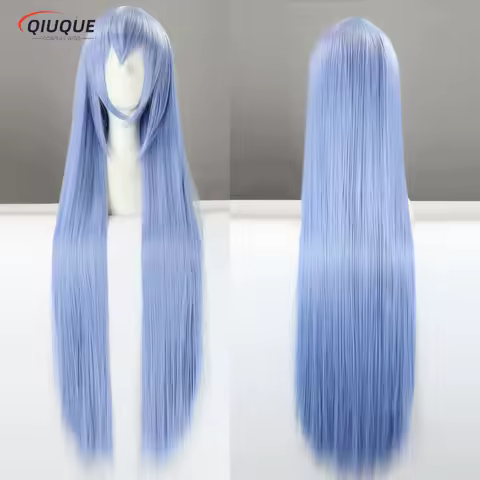 Anime Akame ga KILL! Esdeath Cosplay Wig 100cm Long Straight Blue Heat Resistant Synthetic Hair Party Role Play Wigs + Wig Cap