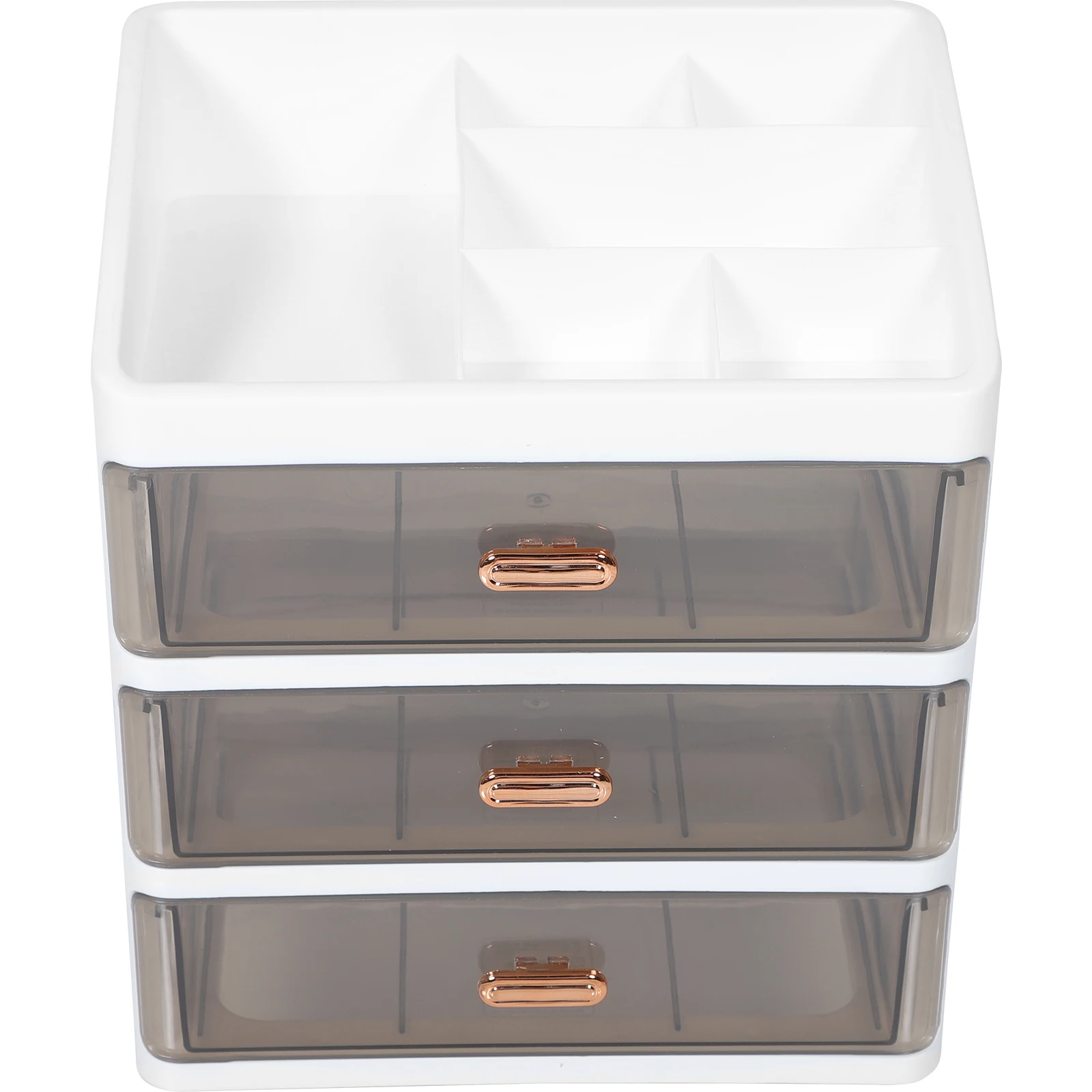 

Storage Box 3 Layers Amber Yellow Transparent Drawer Desk Organizer Makeup Jewellery Bedroom Office Supplies