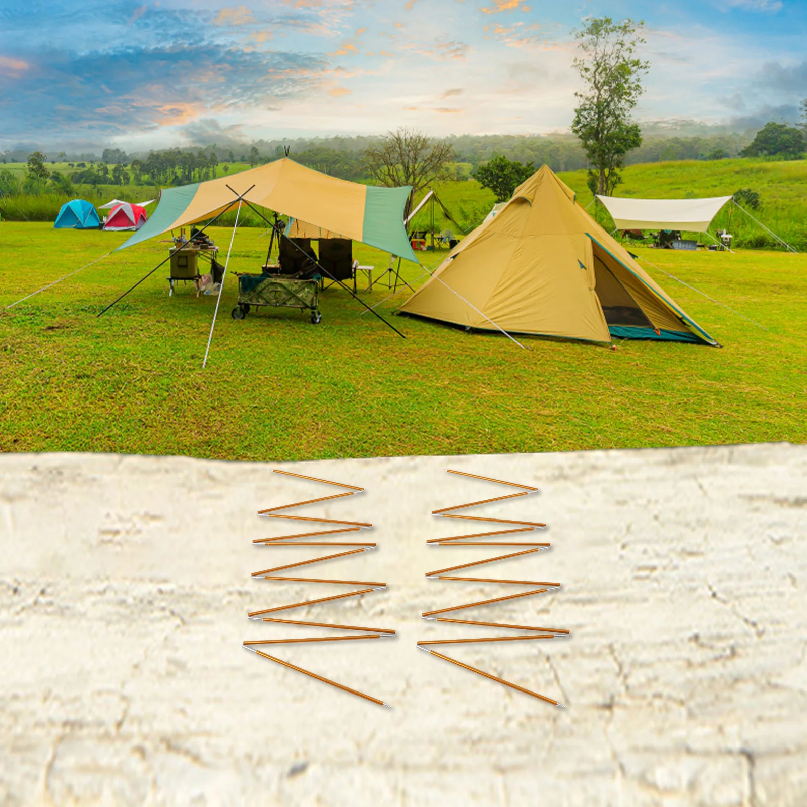 

Алюминиевые стойки для палатки, многосекционные, компактные, надежная поддержка для кемпинга