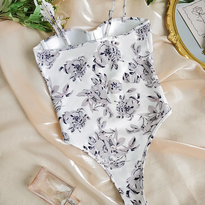 CHILLGIO Gedruckt Catsuit Frauen Bodycon Gestaltung Einstellbare Strappy Bodys Sexy Overalls Elegante Retro Streetwear Strampler Tops – Detail 9