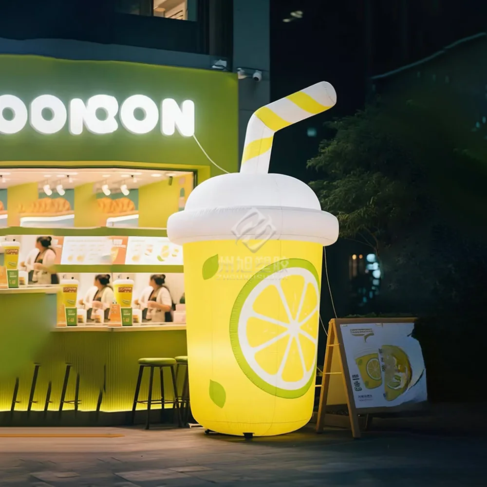 

Inflatable lemon cups with blowers, outdoor square/shopping mall/park decoration props