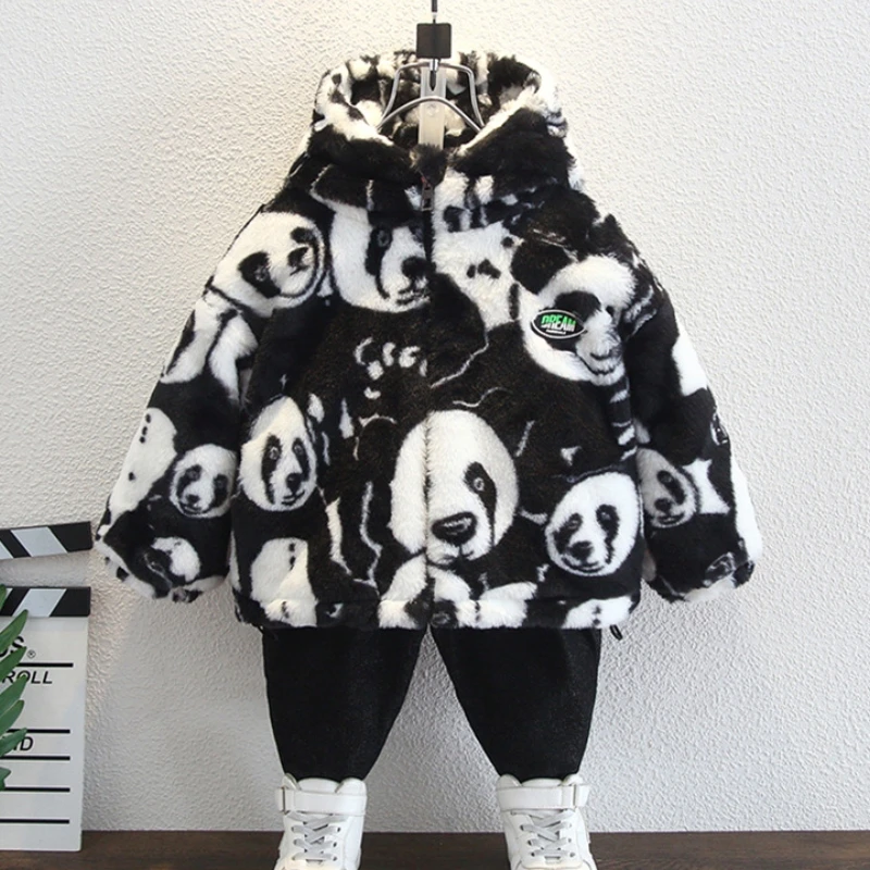 Boys Coat Jacket Cotton Outerwear Windbreak 2023 Dazzling Thicken Velvet Winter Warm High Quality Children's Clothing