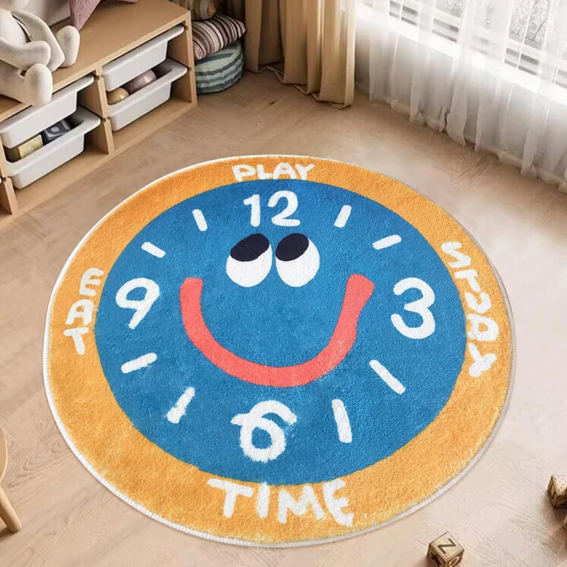 Cute Clock, Living Room Rug, Imitation Cashmere, Children's Bedroom, Bedside Blanket, Sofa, Coffee Table Blanket