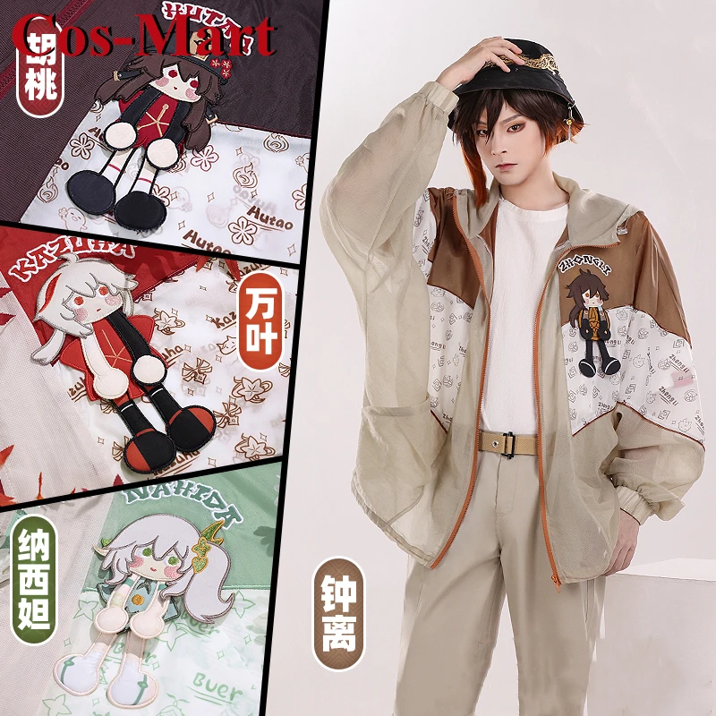 

Cos-Mart Game Genshin Impact Zhongli/Hu Tao/Kaedehara Kazuha/Nahida Cosplay Costume Thin Coat Sunscreen Tops Role Play Clothing