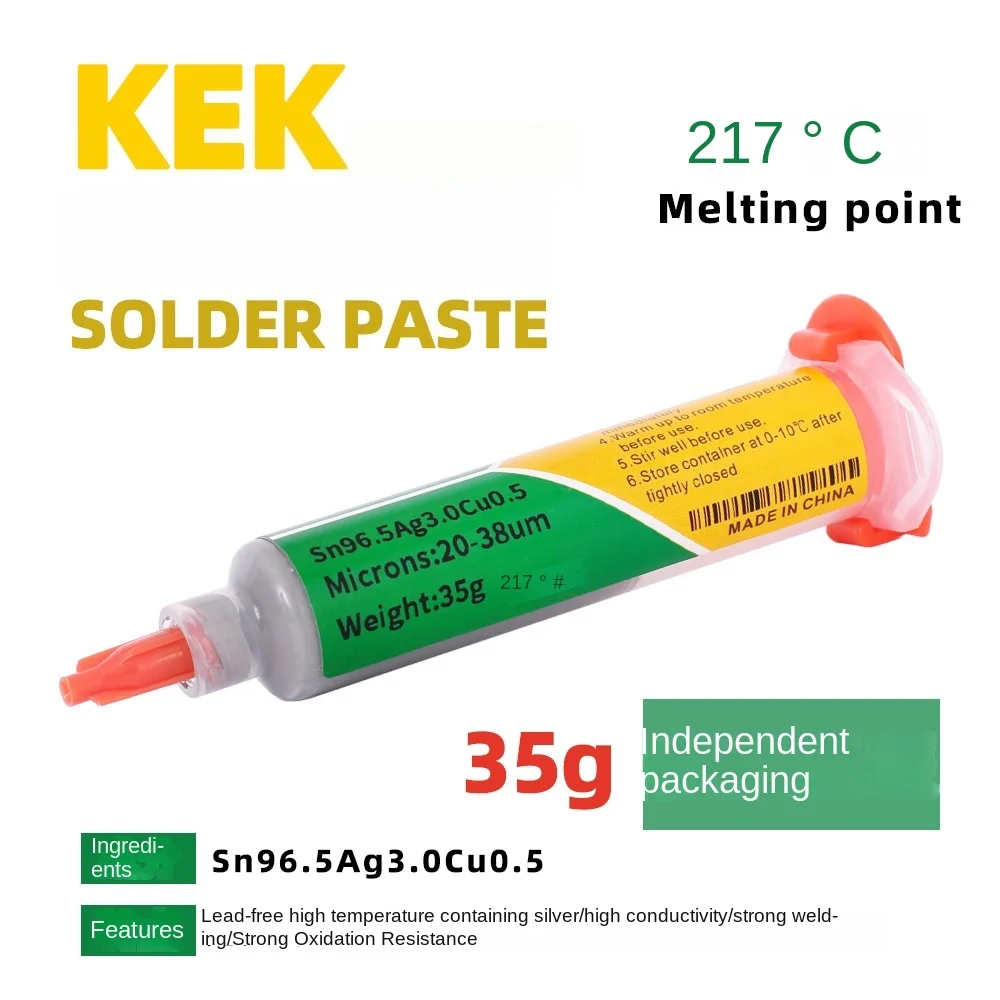 

KEK Sn96.5Ag3.0Cu0.5 высокотемпературная паяльная паста 15 г 20 г 35 г 50 г экологически чистое серебро, содержащий 305 без очистки