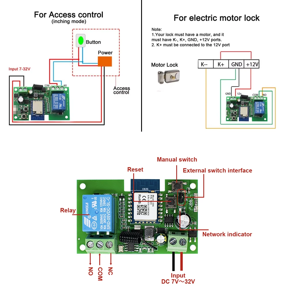 WIFI Garage Gate Door Opener Controller Tuya SmartLife App telecomando Smart Switch On Off Relay modulo 12V Alexa Google Home