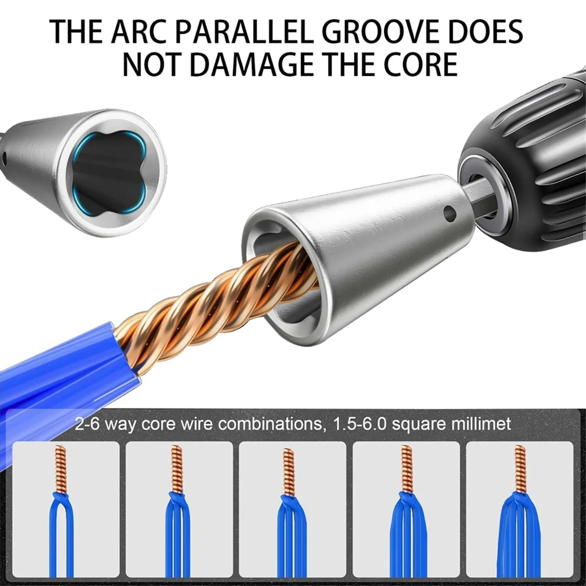 Wire Stripper for Drill,Wire Stripping and Twisting Tool,Quickly Drill Wire Stripping Twister Electrician Tool