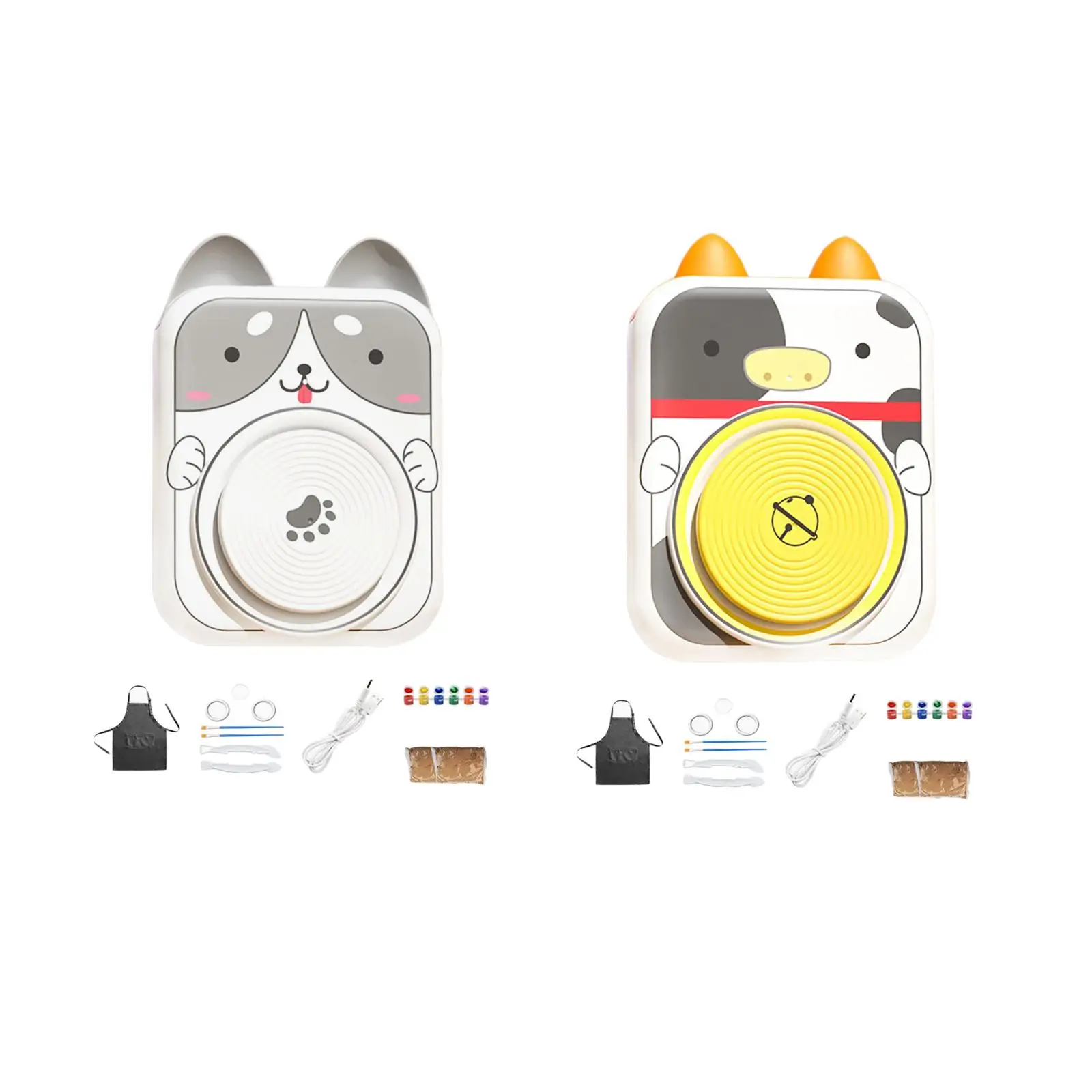 

Керамическое колесо для детей, инструменты для лепки из глины с инструментами, пигментами и фартуком с