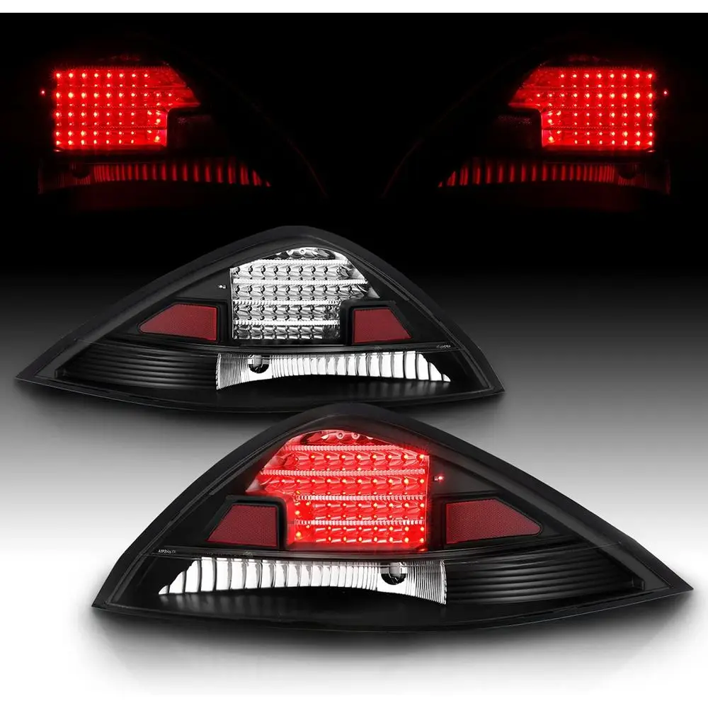 LED Black Replacement Taillights Set For 2003-2005 Honda Accord 2Dr Coupe - Passenger and Driver Side