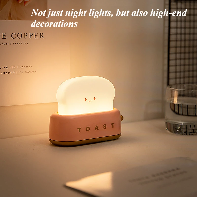 Ins Creative LED Bread Toast Emotion Machine Small Night Light Bedroom Atmosphere Creative Bedhead Companion Light