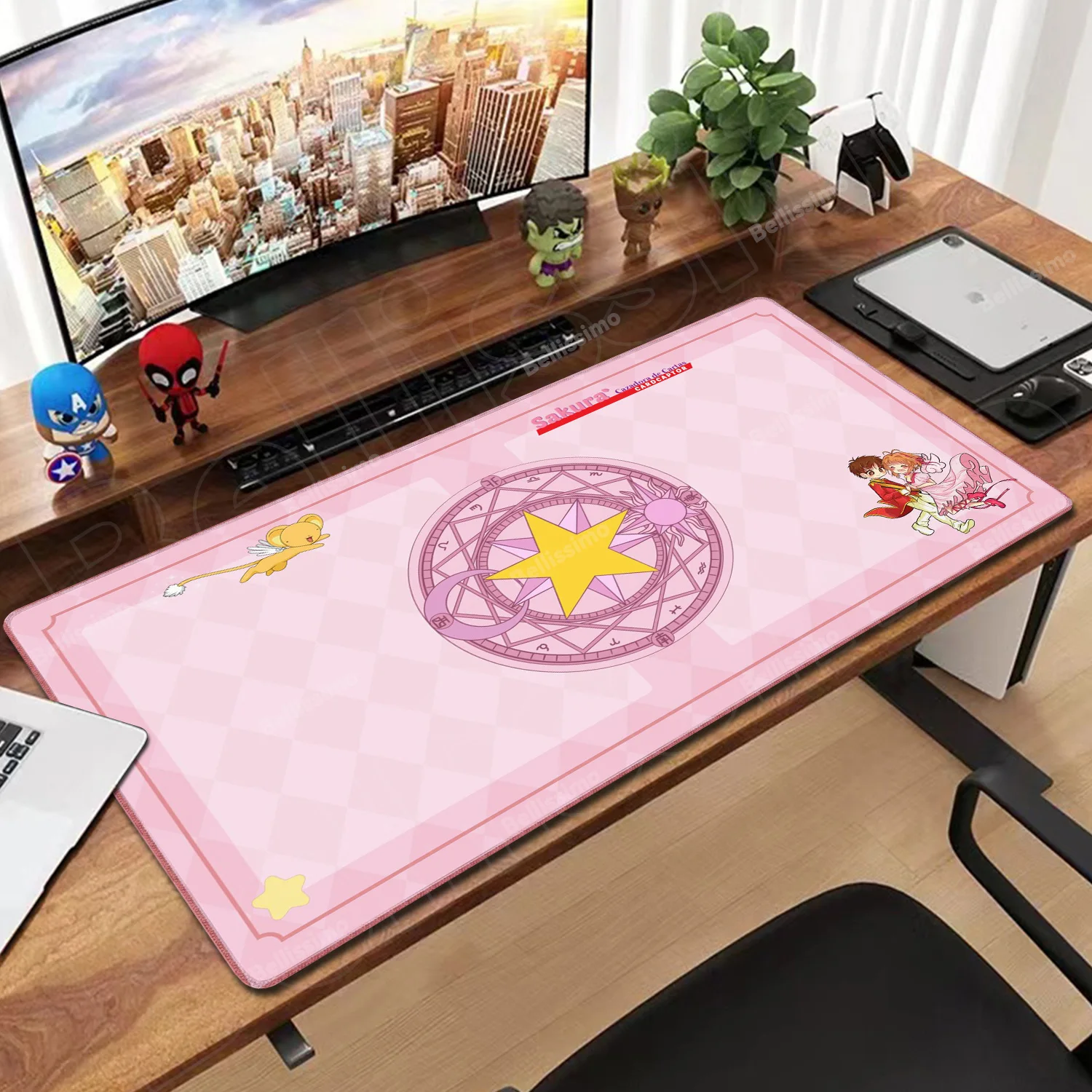 

Pink Card Captor Cardcaptor Sakura Mouse Pad Gaming Accessories Desk Mats Kawaii Keyboard Mousepad Game Extended Mouse Table Mat