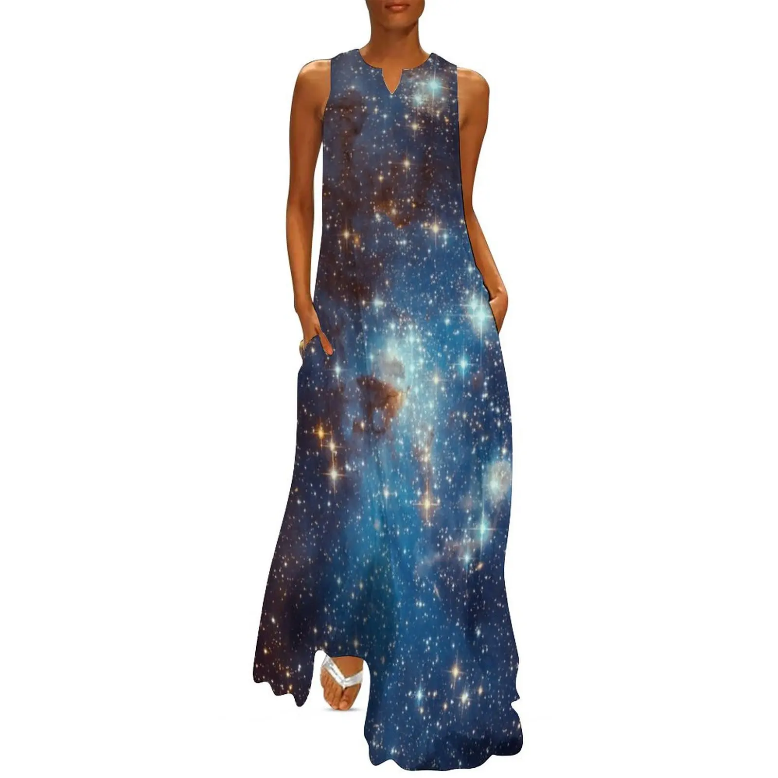 

Blue Nebula Stars Space Long Dress Dress for girls summer dress women 2024 clothes for women