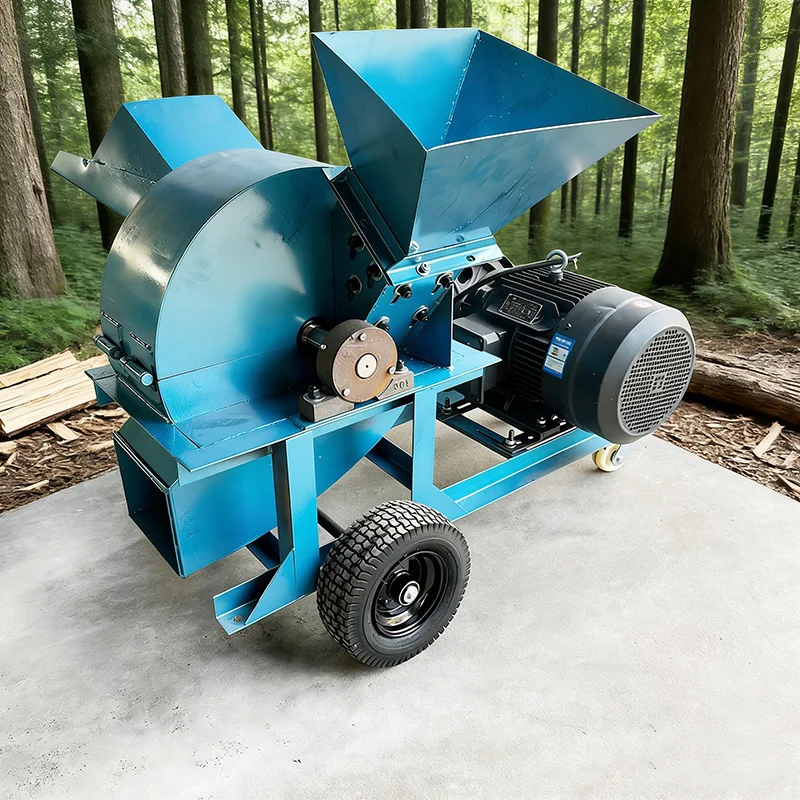 Trituradora Motorizada, Astilladora de Madera Dura, Pulverizador, Máquina de Polvo de Madera, Molino de Pellets de Madera Multifuncional para Molienda Rápida de Biomasa