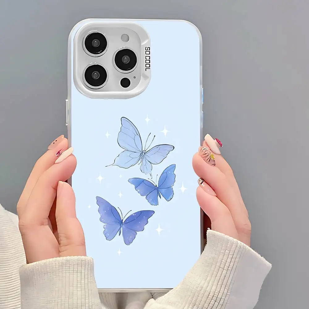 

B-Beautiful Butterfly Phone Case For IPhone 17 16 15 14 13 12 Mini 11 8 7 Pro Max Plus Colorful Phone Case
