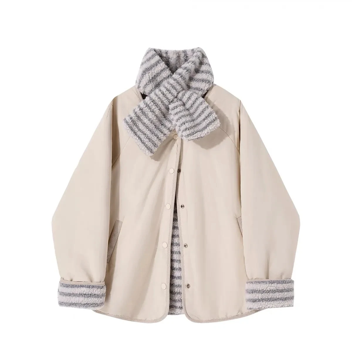 ملابس نسائية من القطن الفضفاض من Thiened على الوجهين ملابس خارجية شتوية دافئة غير رسمية Sle كورية قابلة للتنفس #1