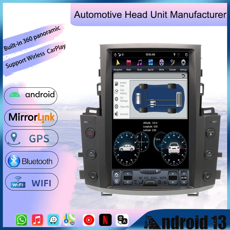 

Android Auto Carplay For Lexus LX570 2007-2015 Central LCD Screen Car Radio Multimidia Video Player Wireless GPS Navigation WIFI