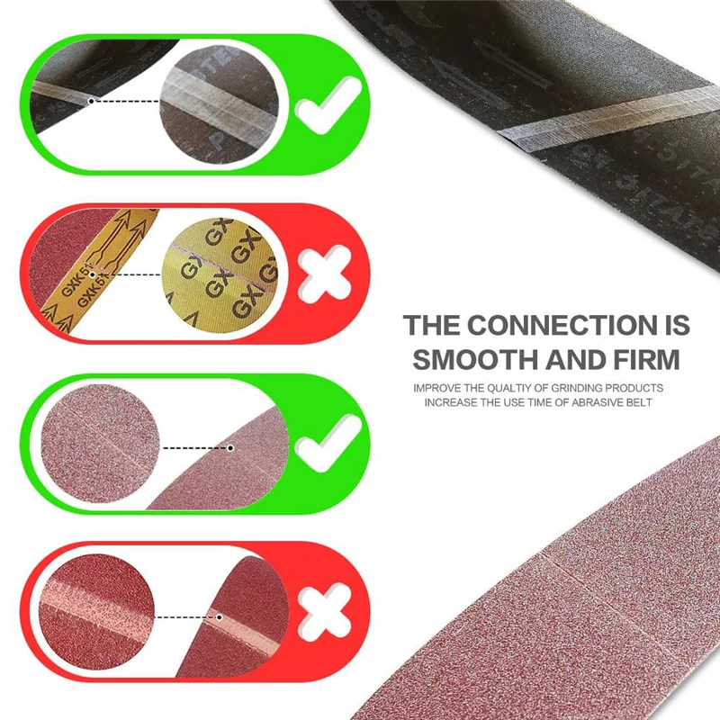 Set di nastri abrasivi per levigatrice a nastro multiuso da 3 x 24 pollici AS94-18 - Materiale in ossido di alluminio per prestazioni potenti