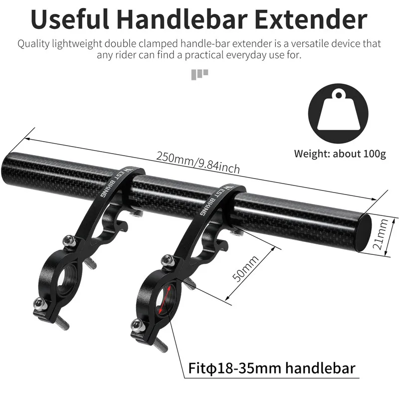 WEST BIKING MTB Carbon Handlebar Extender Road Bike Integrated Handle aluminum Extension Bar Bike Computer Light Phone Stand