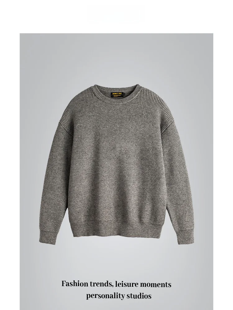 

Вязаная одежда ANXIE в стиле пэчворк, унисекс, с длинным рукавом и круглым вырезом, модный городской дизайн, осенняя коллекция