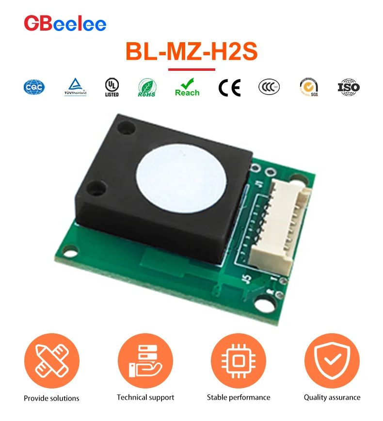 2PCS Electrochemical Hydrogen Sulfide H2S Gas Sensor Detection Module Suitable For Environmental Monitoring