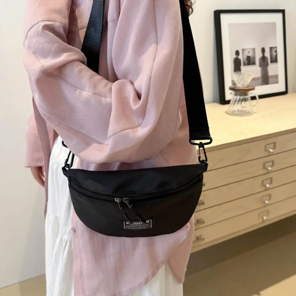 Draagbare Koreaanse stijl canvas heuptas Letter Streetwear Casual borsttas Lichtgewicht effen kleur Oxford Crossbody tas Reizen